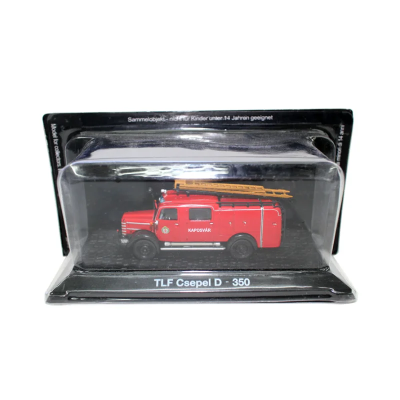 Motor de bomberos fundido a presión, escala 1/72, TLF Csepel D-350, modelo de coche de aleación, juguete coleccionable, regalo, adorno de exhibición de recuerdo