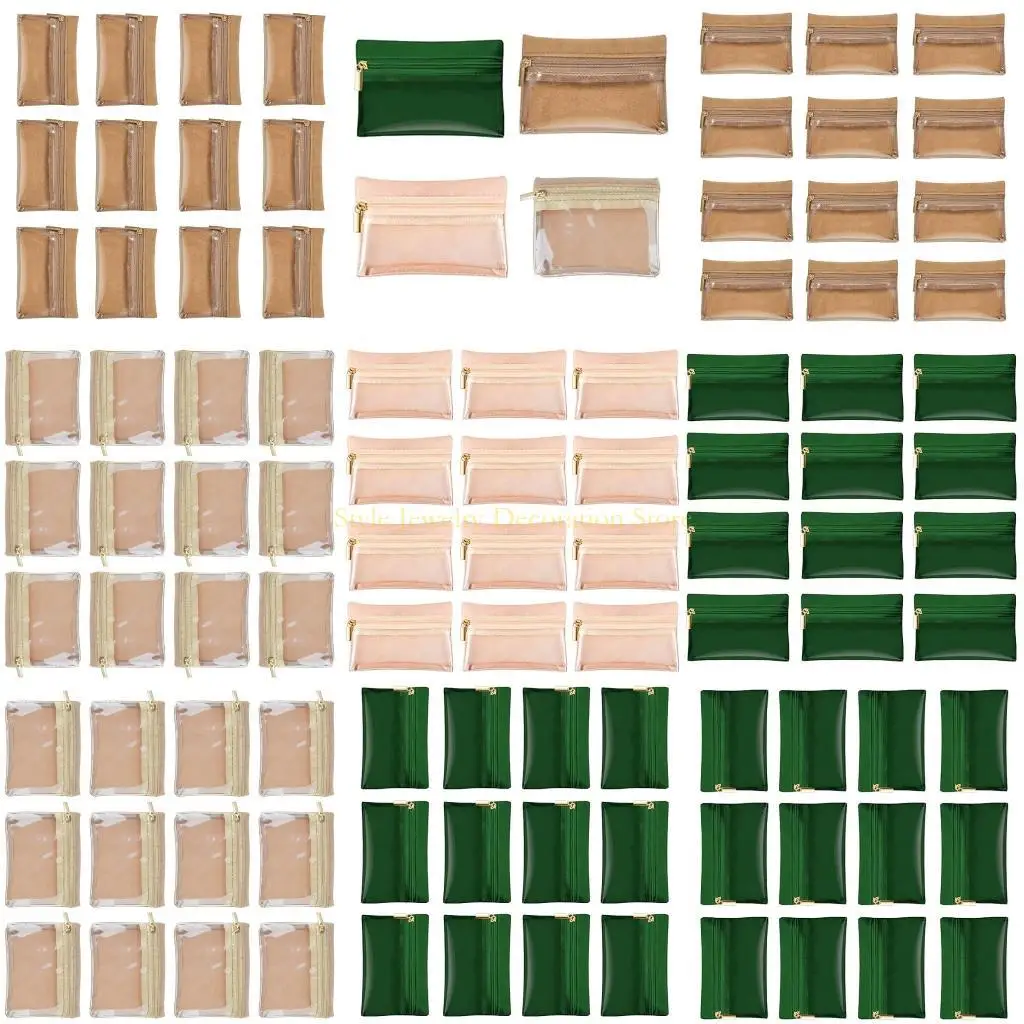 

D46E Fashionable Sturdy Jewelry Pouches 12 Pcs Travel Organizers Bags with Zippered for Jewelry and Small Accessories