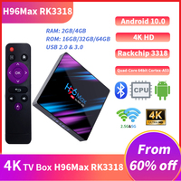 Smart TV Box H96 MAX RK3318 Android 11.0 4G 64GB Youtube Dual Wifi 4K Media player H96MAX TV BOX Android 11.0 Set top box