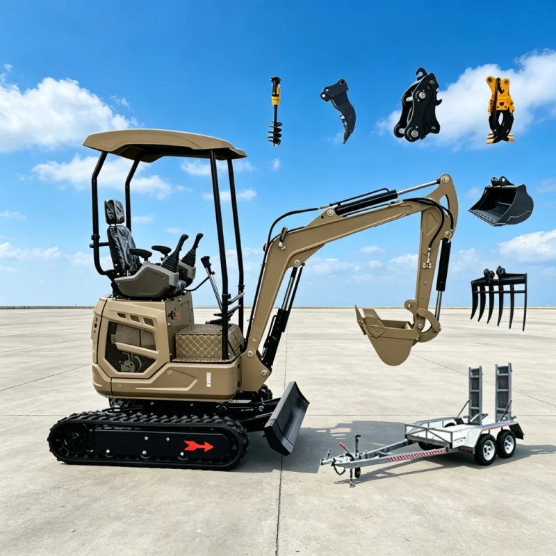 

1.8 tons Excavator Mini Excavator With Cab Digger Machine Diesel Agricultural Tractor Construction Equipment