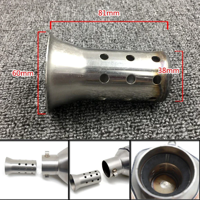 51MM 60MM Motorcycle Can DB Killer Silencer Noise Sound Eliminator Exhaust Adjustable Muffler Silencer Universal 51mm/60mm