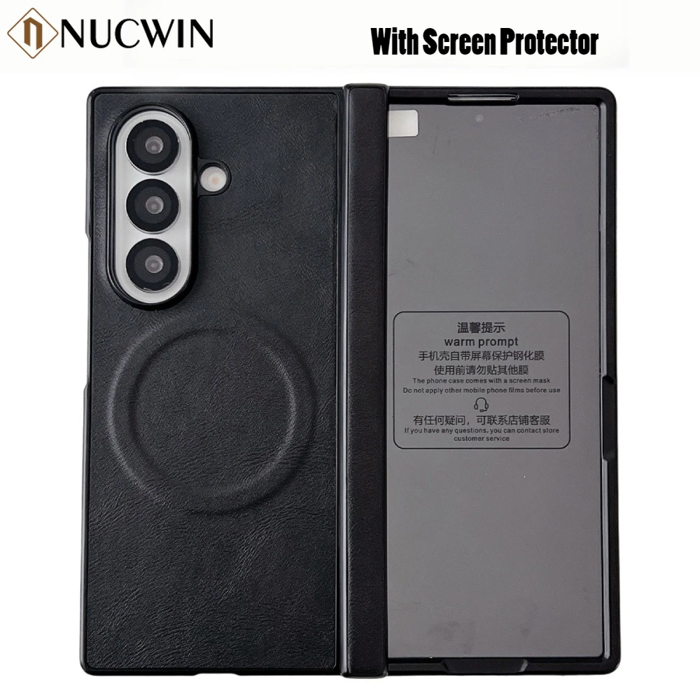 

For Samsung Z Fold 7 Leather Case 360 Built-in Screen Protector Spring Hinge Protection Cover for Samsung Galaxy Z Fold 6 5 4 3
