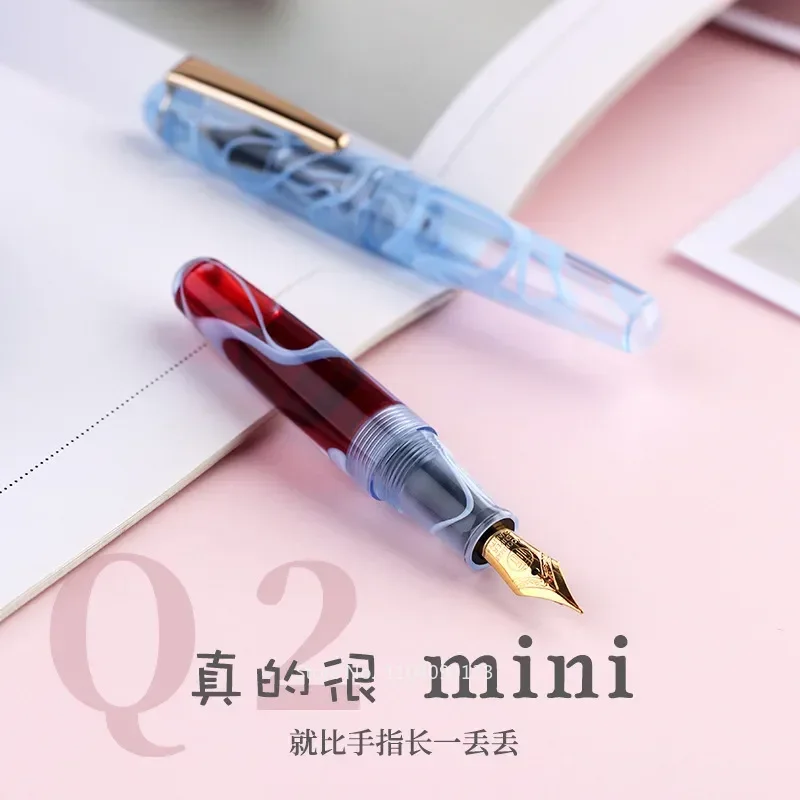 Last Craftsman Q2 Cute Mini Imported Resin Short Pen Designer Handwritten Fine Pointed Men's and Women's Portable Pocket Pen