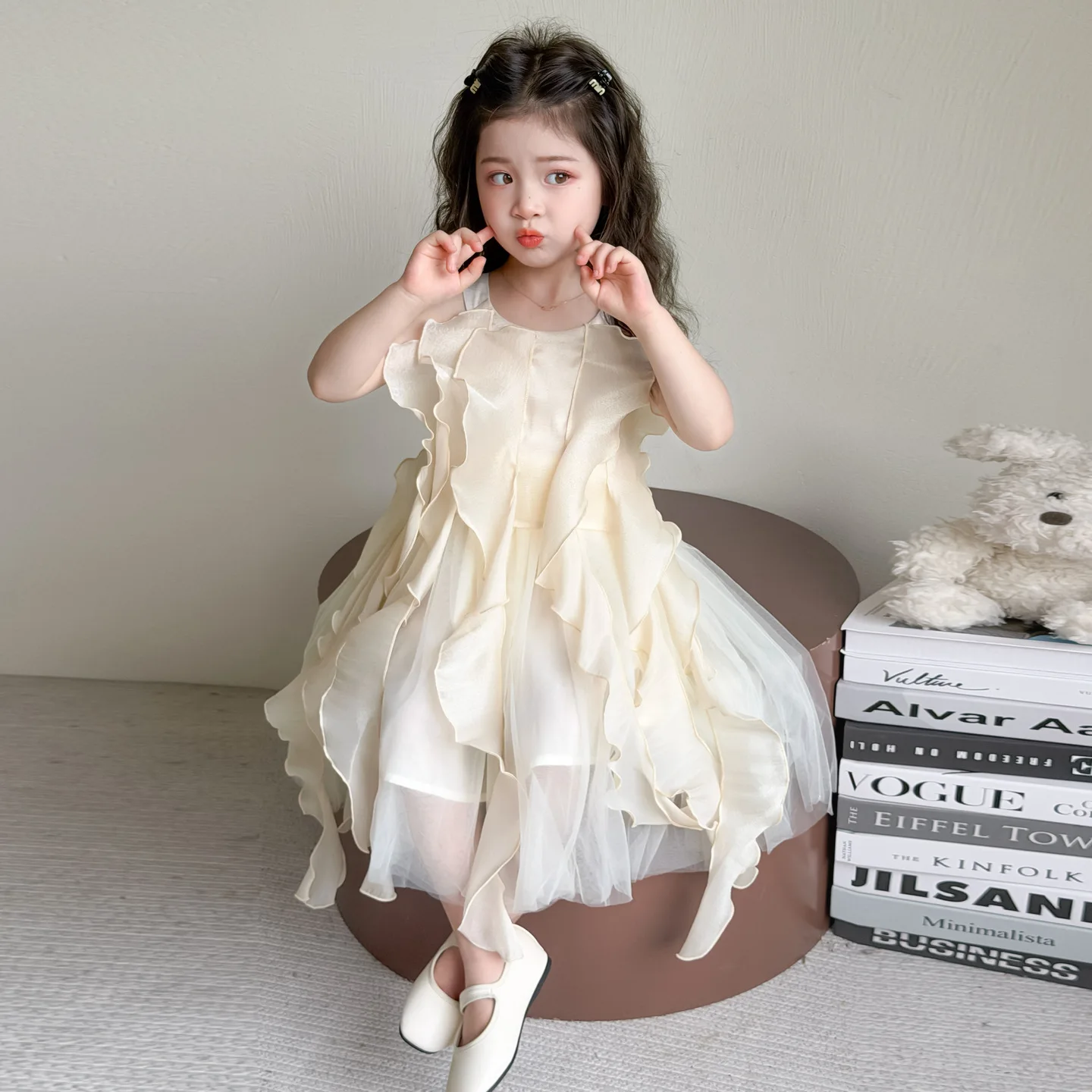Girls  Vest Dress, Summer 2026 New Style  Fashionable Children S Skirt  Fairy Sweet Baby Princess Gauze Skirt