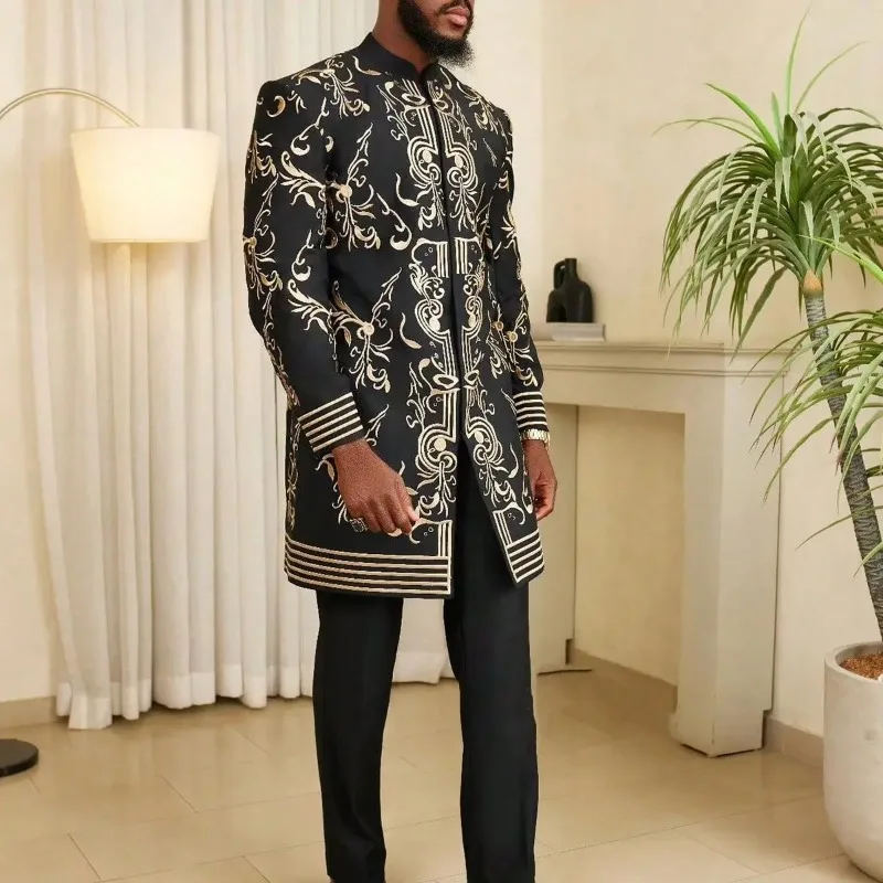 Dashiki African Clothes for Men Autumn Fashion African Men Long Sleeve Printing Top Long Pant Matching Sets Africa Clothing