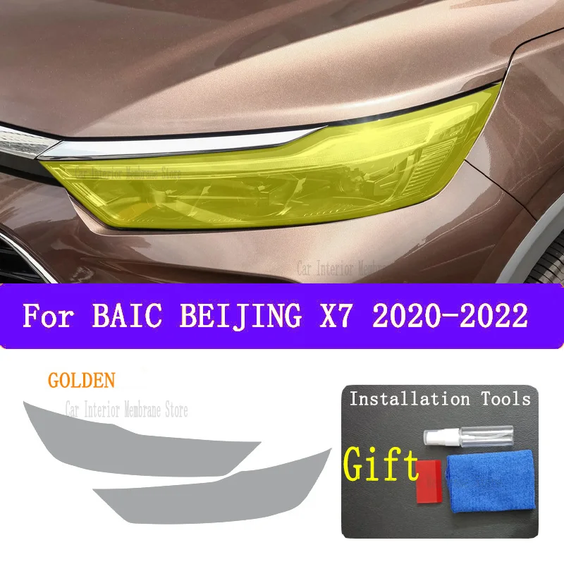 For BAIC BEIJING X7 2020 2021 2022 Car Exterior Headlight Anti-scratch Front Lamp Tint TPU Protective Film Accessories Sticker