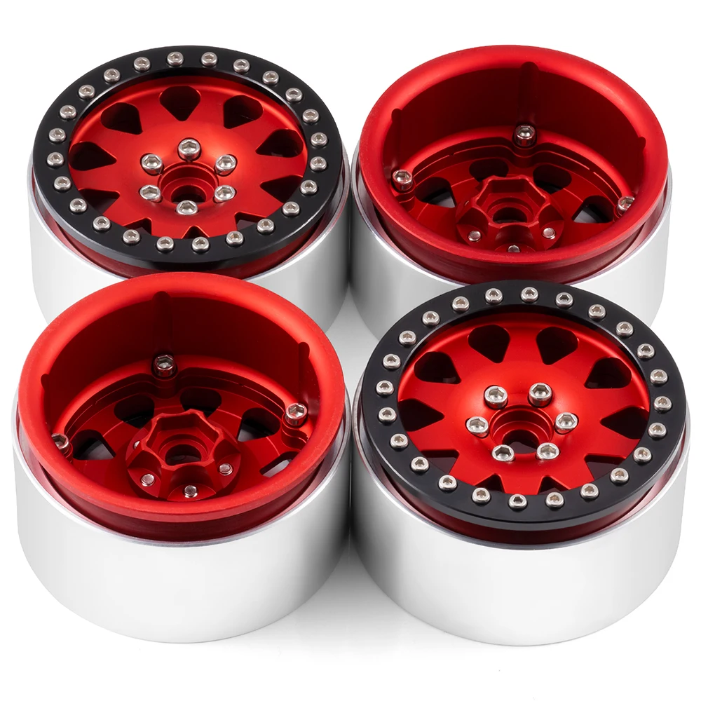 

MIBIDAO 2.2 inch Aluminium Alloy Beadlock Wheel Rims Width 35mm for Axial Wraith SCX10 D90 1/10 RC Rock Crawler Car Parts