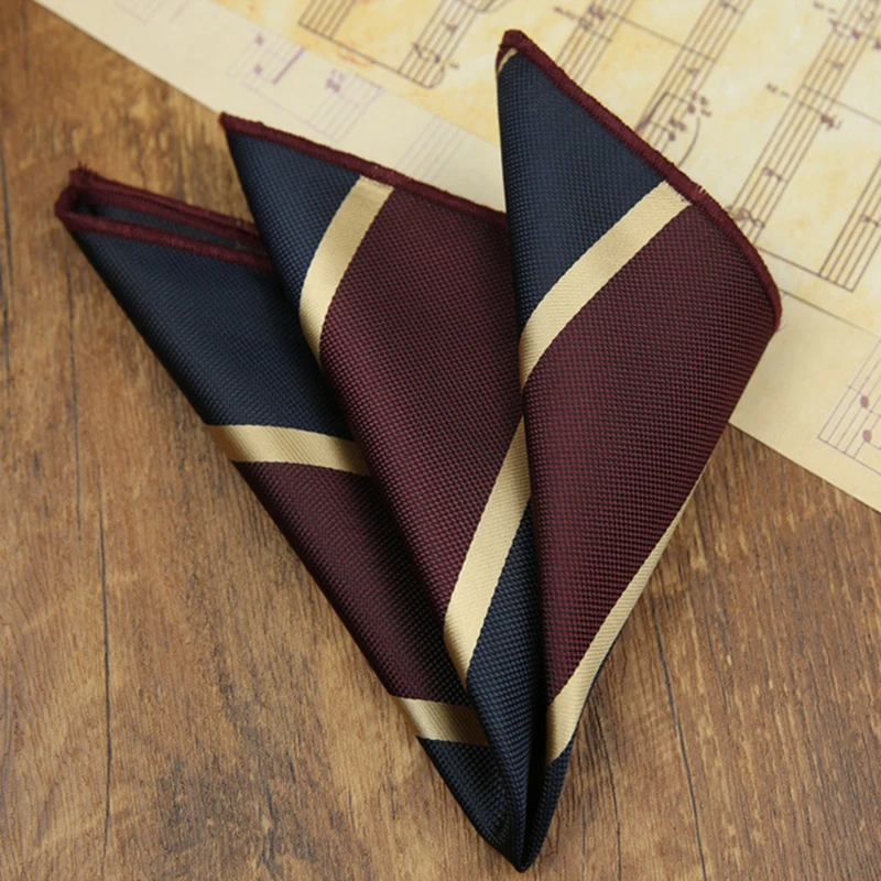 Classic Striped Pocket Square, Green Dots Design