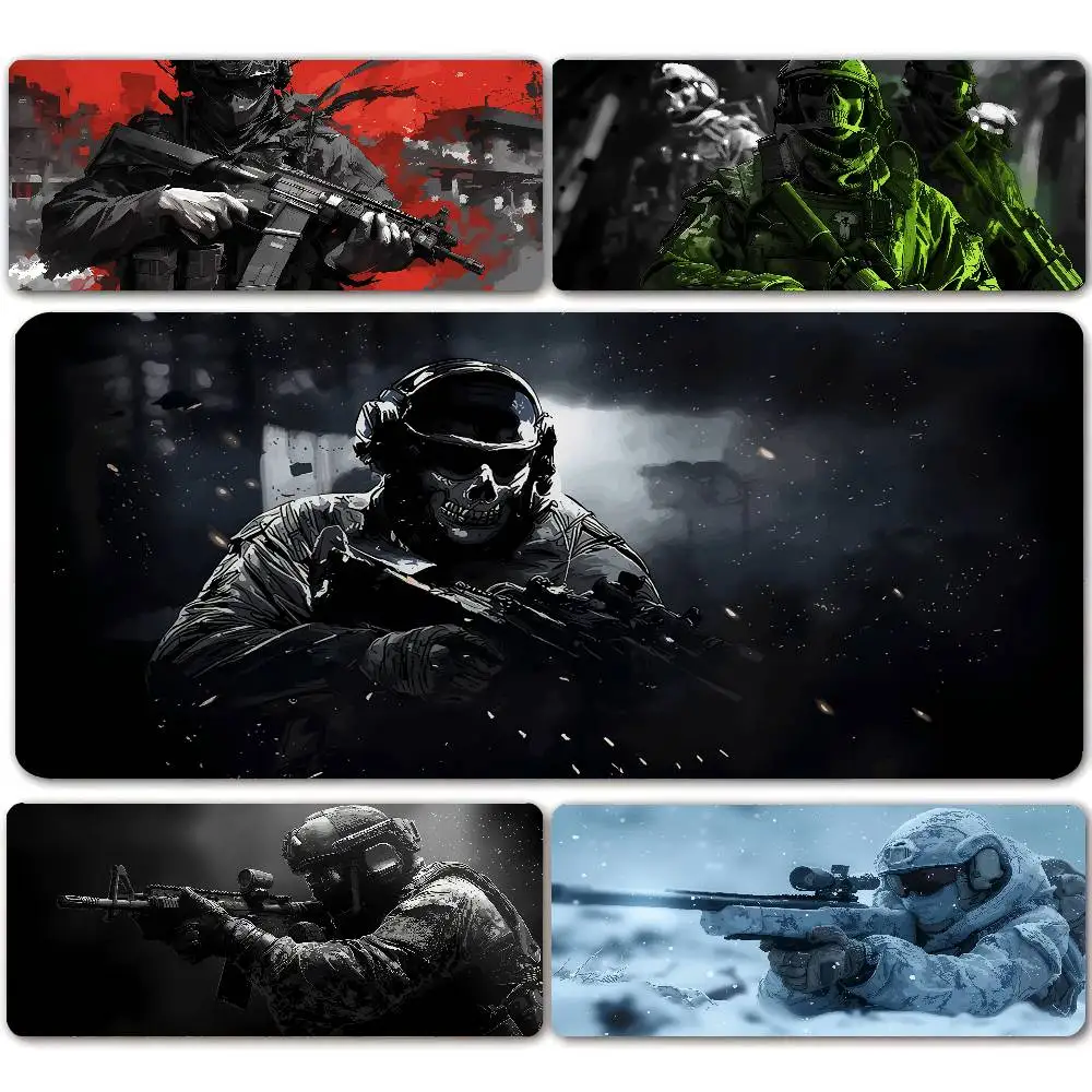 Large Tactical Soldier-Design Mouse Pad, Non-Slip XXL Desk Mat, Gaming Accessories, Stitched Edges, Suitable for Home and Gaming