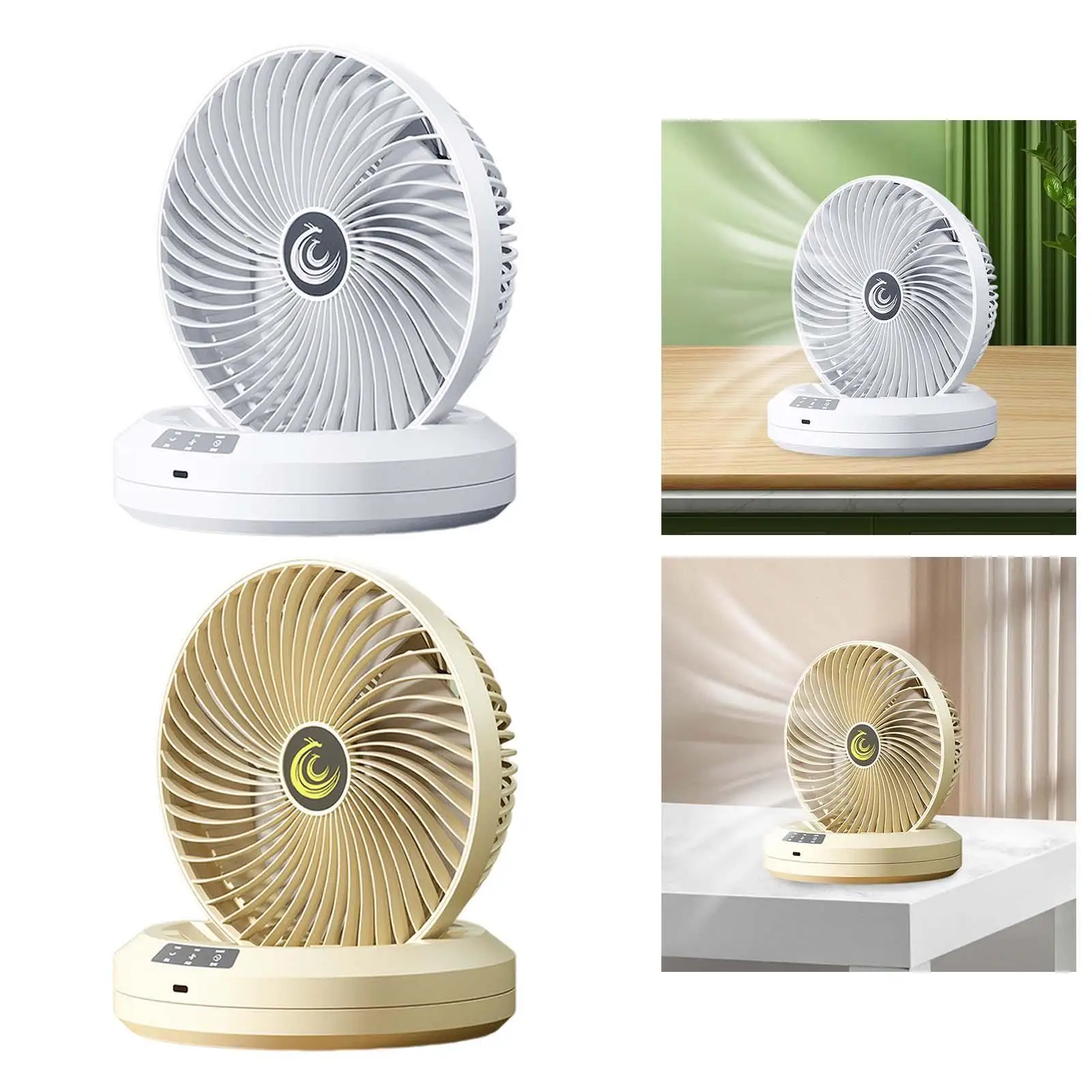 مروحة مكتب صغيرة قابلة للطي مع مؤقت ، خفيفة الوزن ، هادئة ، مروحة مطبخ ، 4 سرعاتٍ