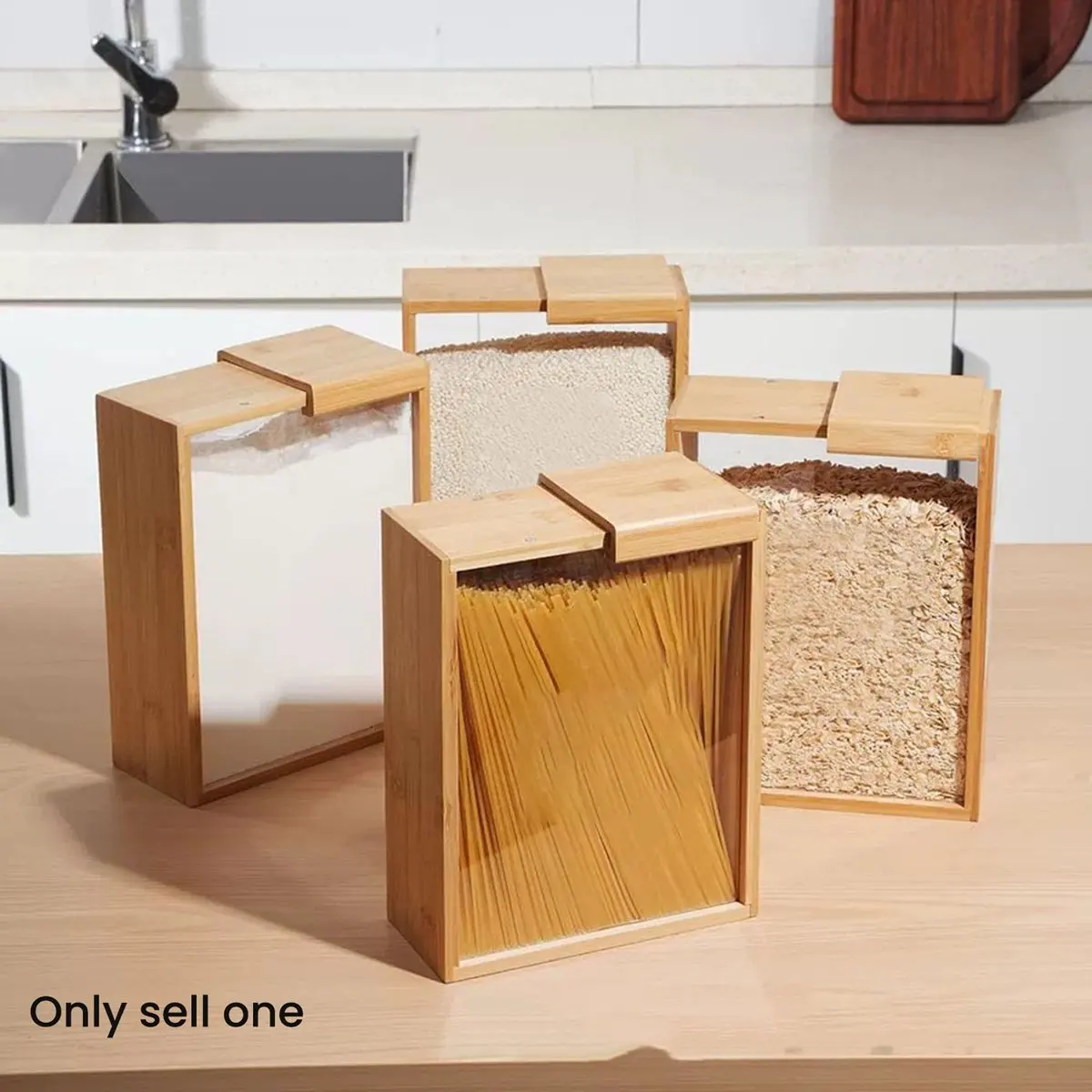 A24I  Dispenser 3L Kitchen Organizer Food Storage Container Cereal Dispenser for Pantry Organizer Organization