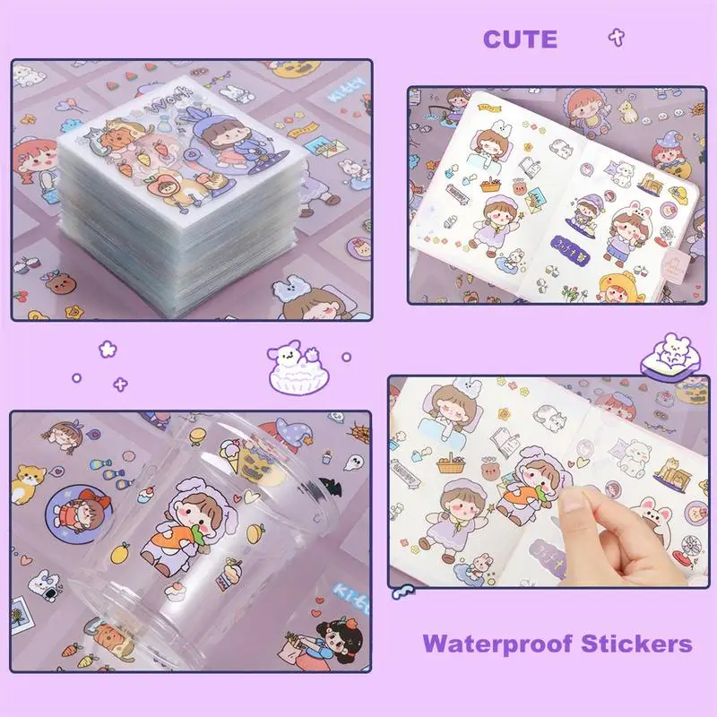 100 шт./кор. без повторения, милые наклейки для девочек, наклейка для книги «сделай сам», водонепроницаемая модная наклейка с героями мультфильмов для девочек