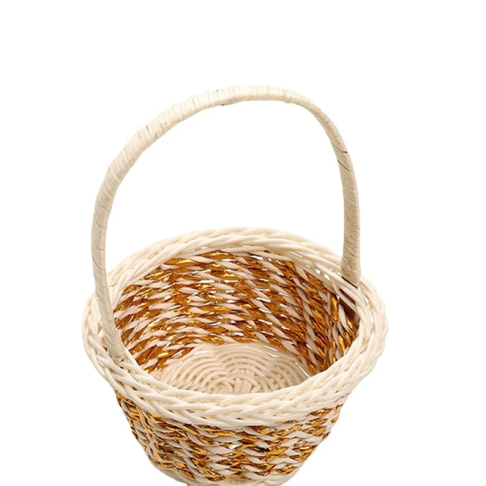 Cesta tecida do Rattan para a decoração home, cesta plástica de alta qualidade para o banquete de casamento, decoração portátil