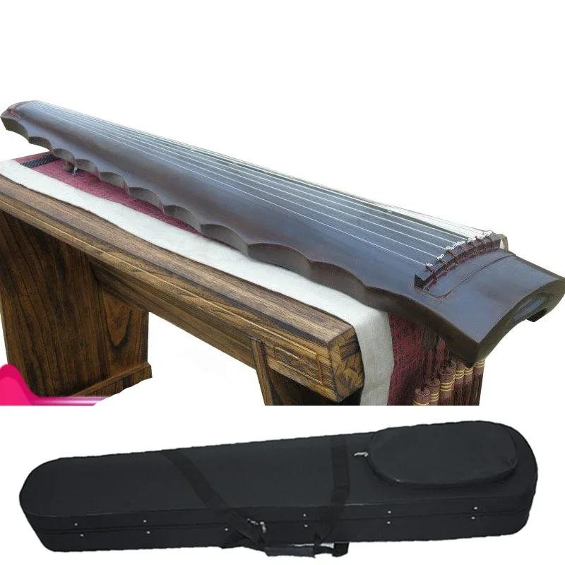 Free Eengraving 7-String Chinese GuQin Luoxia Style Zither Traditional Musical Instrument Comes with Book And Tuner