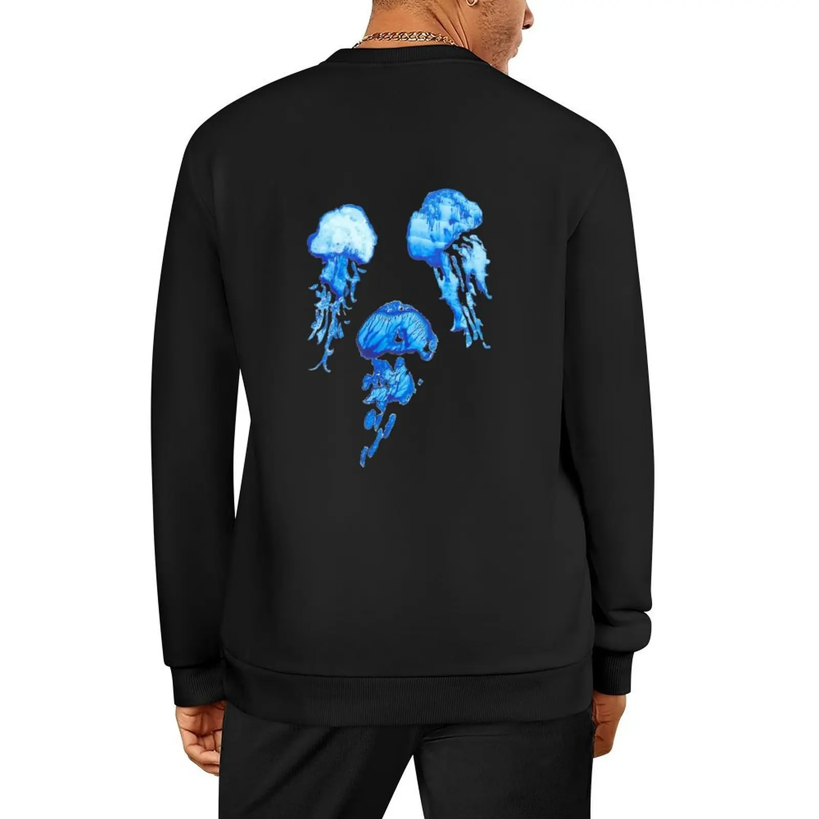 

Medusa Jelly Fish Monotype TRIO in Blue Watercolor Pullover men wear clothes for men male clothes autumn clothes sweatshirt men