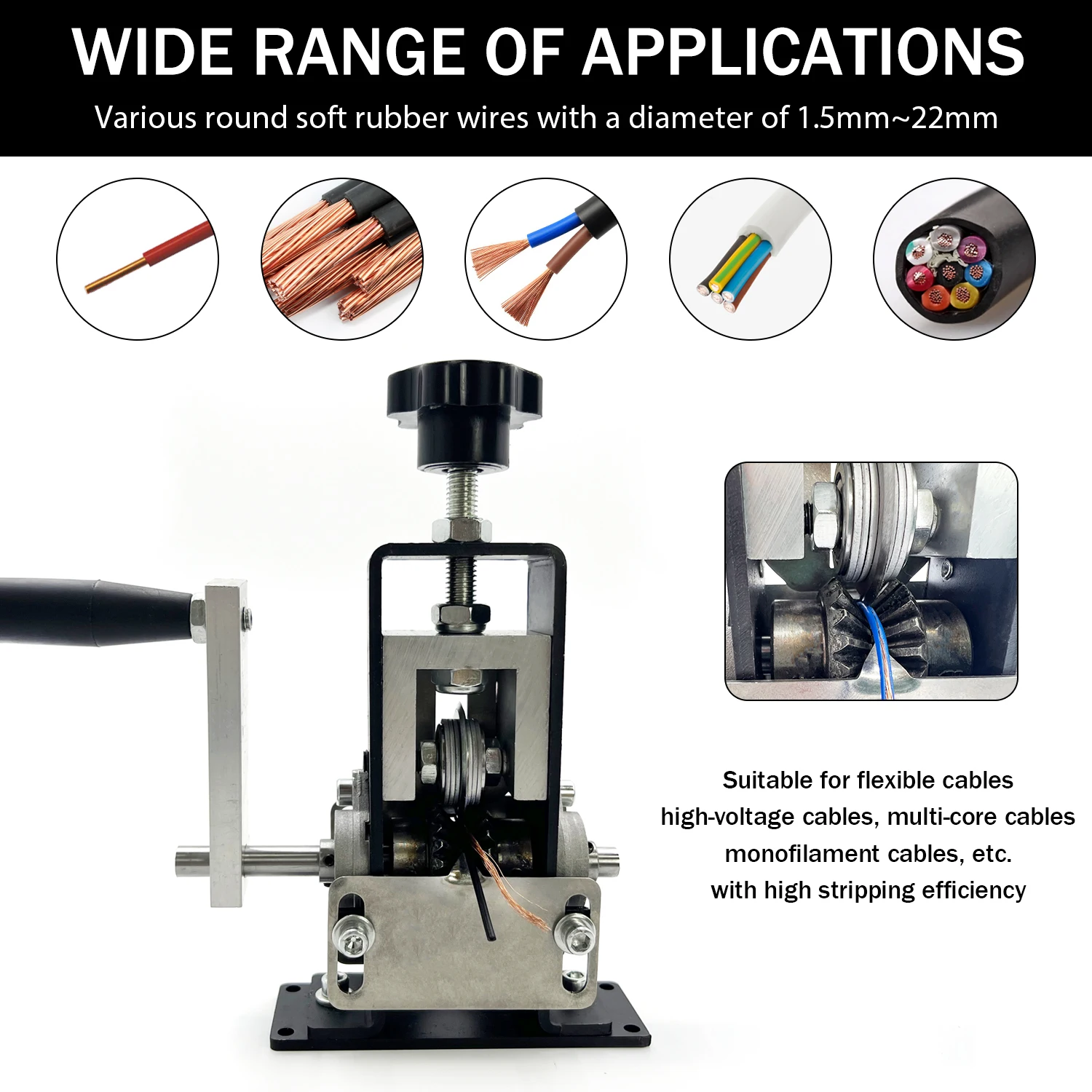 Manual/Automatic Wire Stripping Machine Copper Wire Stripper,  For Scrap Copper Stripping Diameter 1-20mm