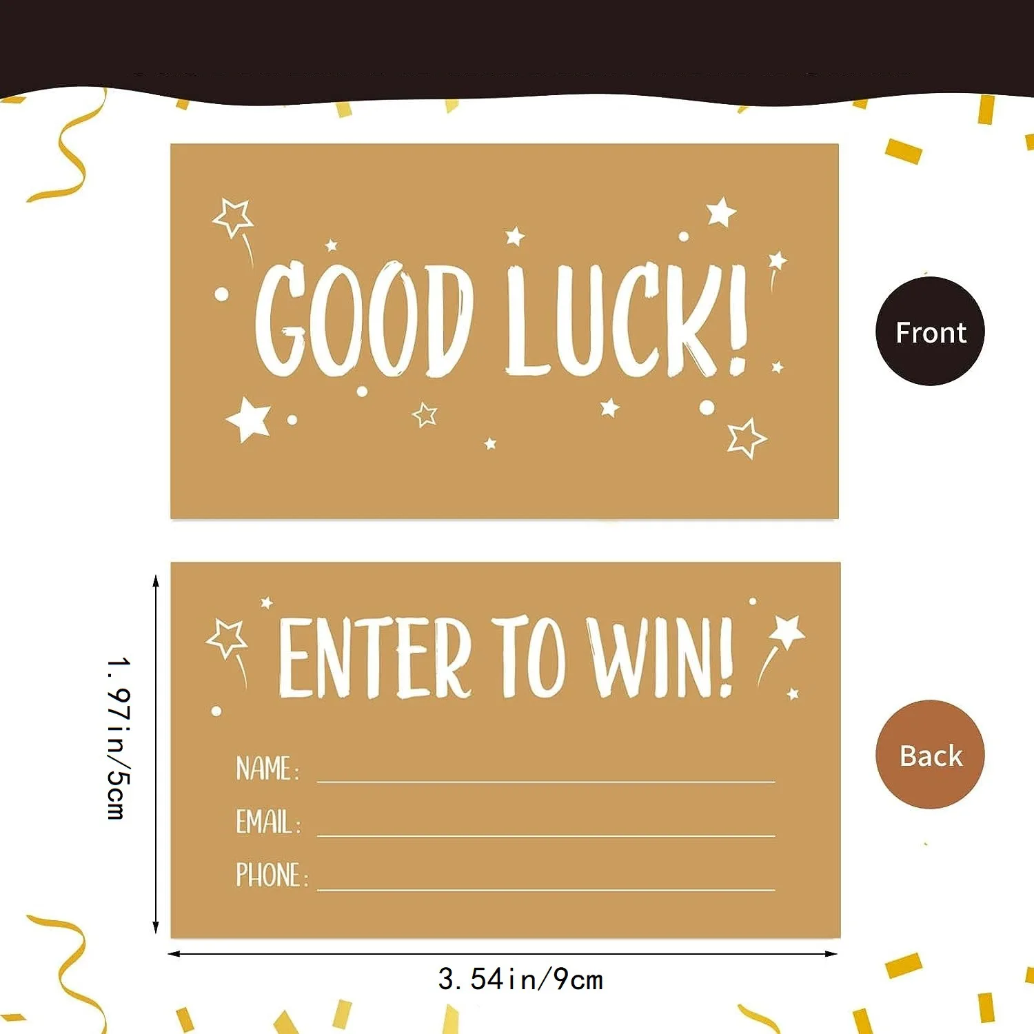 50 قطعة من بطاقة اسم تذاكر السحب على شكل دخول، رقم الهاتف والبريد الإلكتروني، بطاقة نموذج دخول تذاكر الرافل، بطاقات السحب، بطاقات ألعاب الجائزة