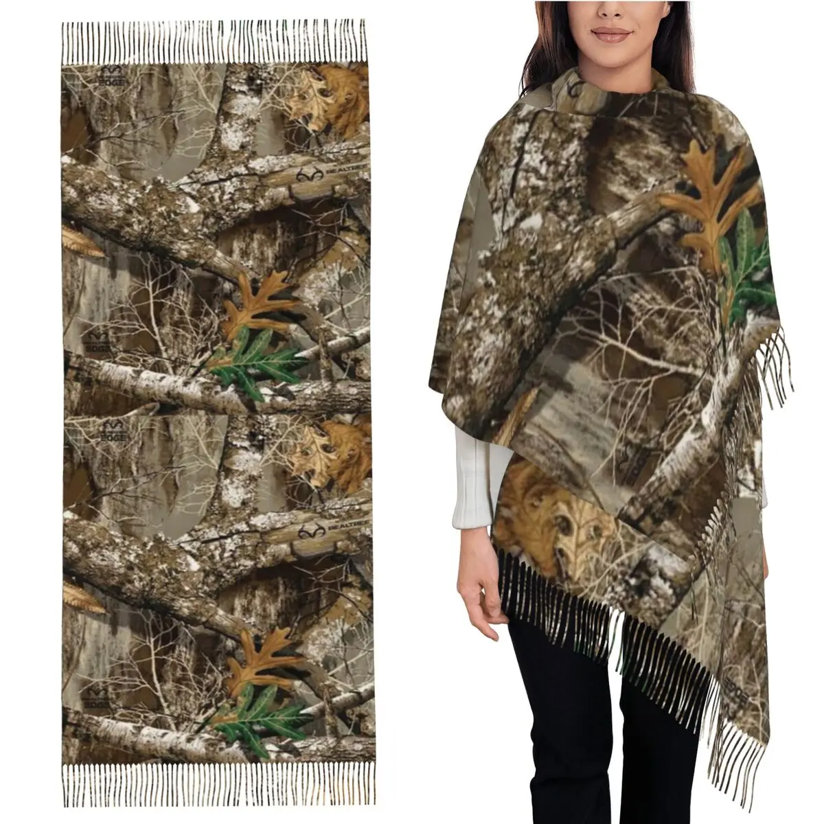 

Шарф из настоящего дерева, шарфы с кисточками, женские мягкие теплые шали и накидки, длинная осенне-зимняя шаль