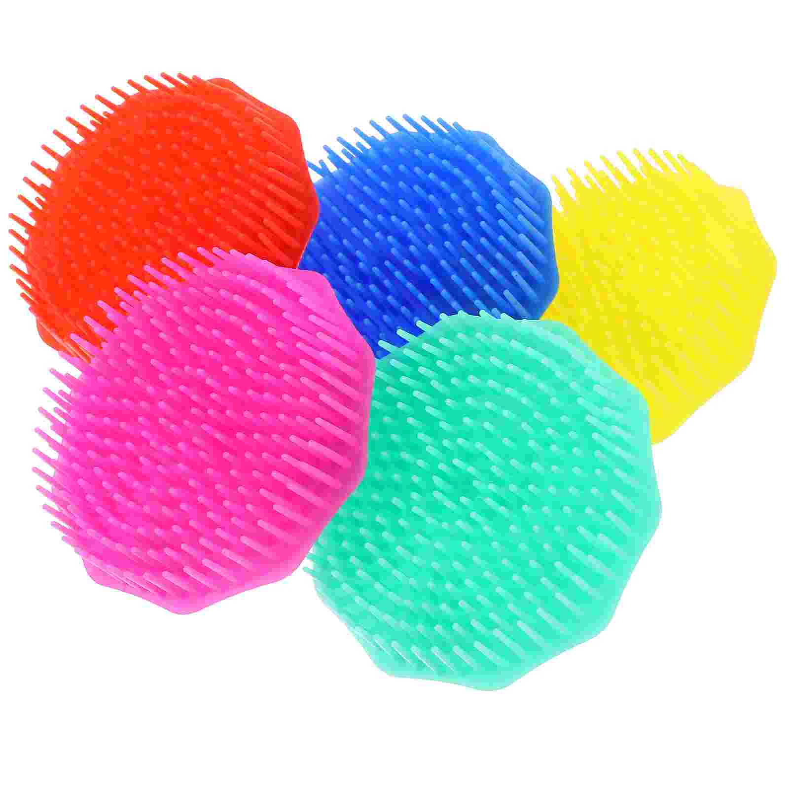 

5 PCS Anti Dandruff Shampoo Hair Massage Brush Comb Scrubber for Women Scalp Women's