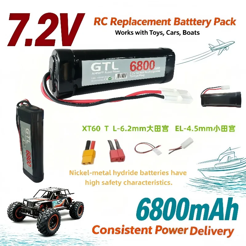 Latest 7.2V NiMH spare battery compatible with RC speed cars, marine vessels, flying crafts and toy gadgets
