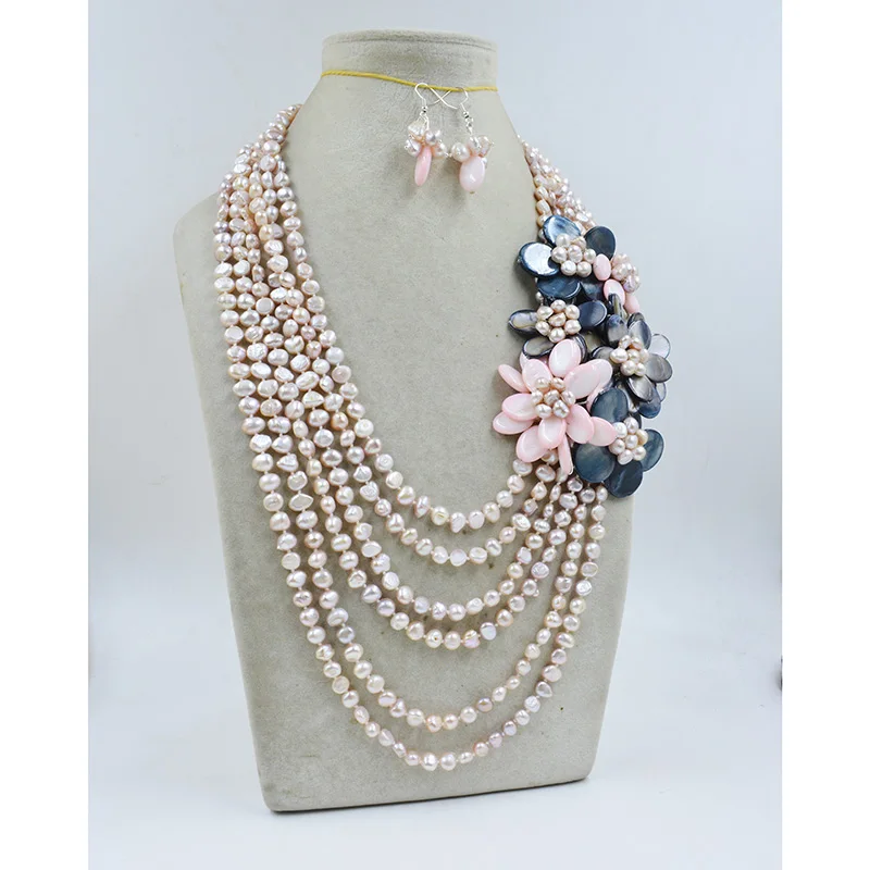 Beautiful Handmade Shell Flower Necklace fit Wedding Jewelry 20-30\