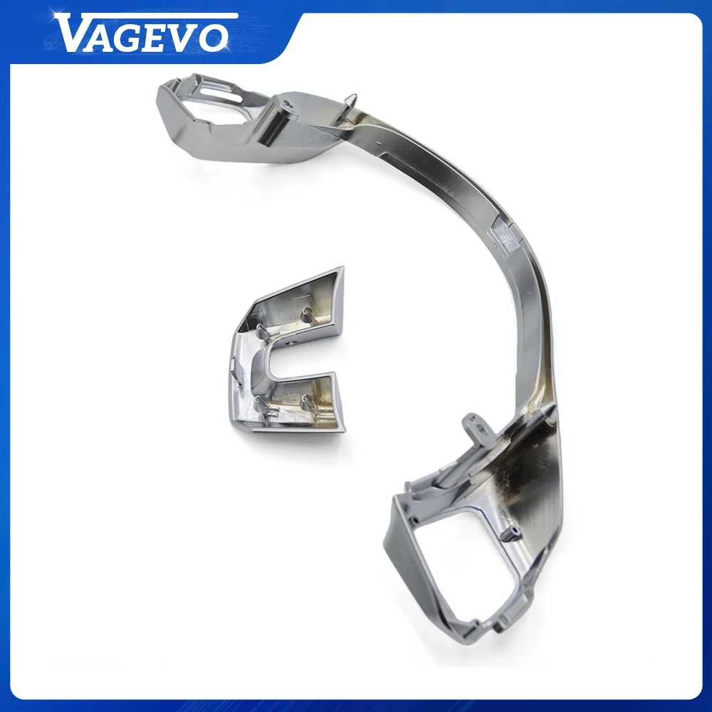 Steering Wheel Button Frame Trim Cover With 6 O'Clock Badge Chrome Silver Black For VW Golf 6 MK6 Aftermarket Auto Parts view 4