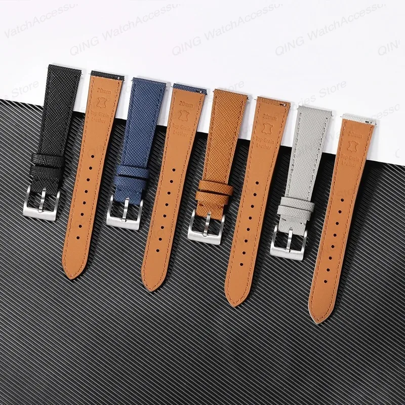 Leather Strap for Huawei for Seiko Universal Quick Release Watchband 18mm 20mm 22mm Cowhide Sport Bracelet Men Women Wristbelt