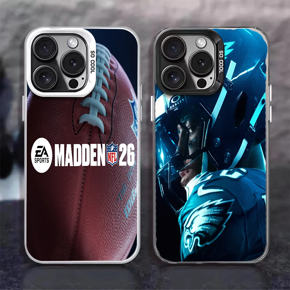 

Чехол для телефона M-Madden N-NFL 26 с видеоиграми FUNDA для iPhone 12, 11, 13, 14, 15, 16 Max Pro Plus Mini Silver lMDaser Color Cover