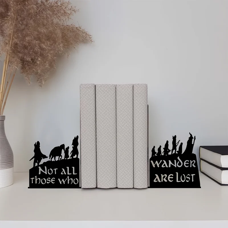 CIFBUY Durable Iron Metal Bookends 2Pcs Sculpture Decor For Living Room Bedroom Home Gift