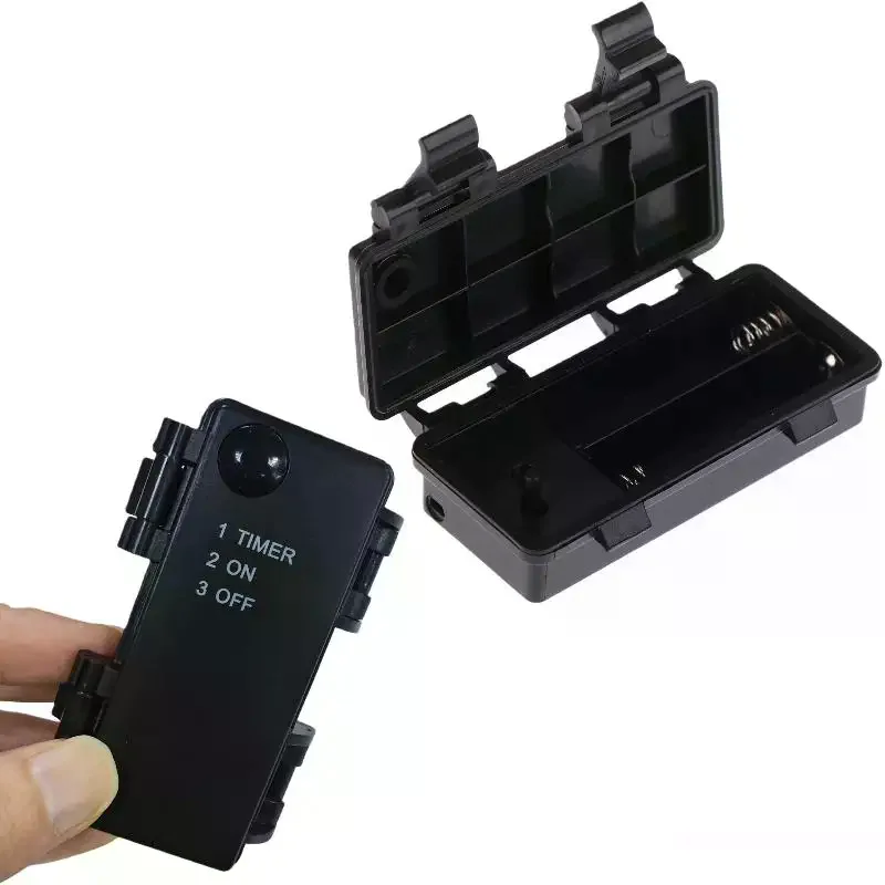 AA 3V No.5 Waterproof And Dustproof Battery Cartridge With Timing Function, 2 Sections, No.5 Battery Holder With Switch