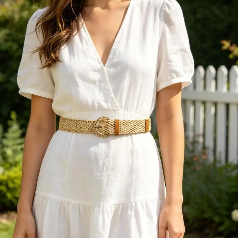 Artistic Woven Waist Belt Adjustable Clasp Waist Girdle Double Color Option Perfect For Travel And Daily Wear