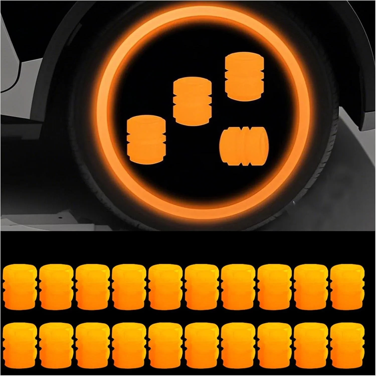 4-20PCS Luminous Tyre Valve Cap Auto Motorbike Bicycle Universal Wheel Valve Dust Caps Fluorescent Decoration Car Accessories view 2