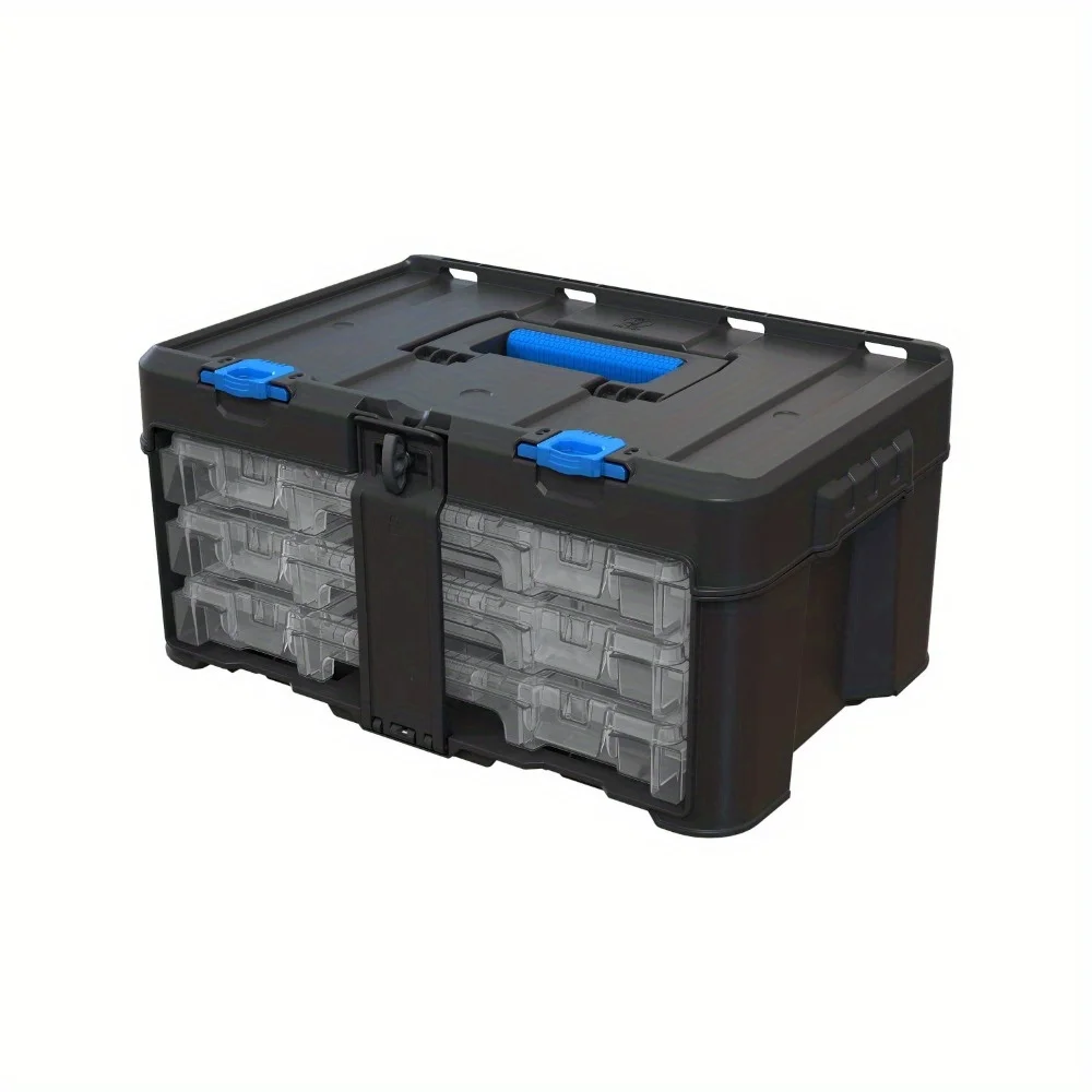 

3 parts and tool storage boxes for storing a variety of tools and parts, easy to carry, drawer storage, transparent and visible