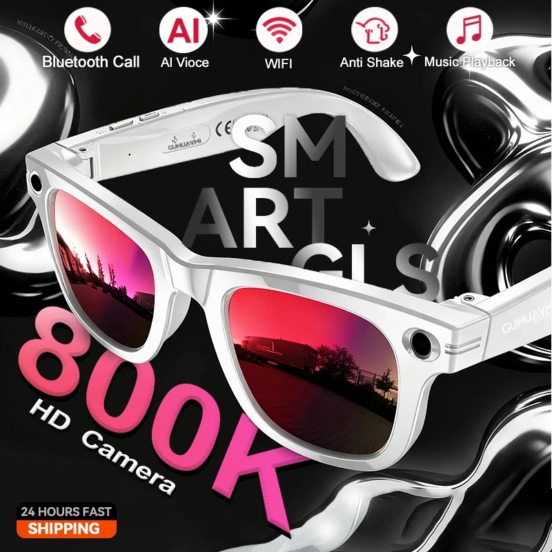 

800K HD Camera Smart Sunglasses Video Recording Translator Music Playback Eyeglasses Wireless Bluetooth Call Smart Glasses 2025