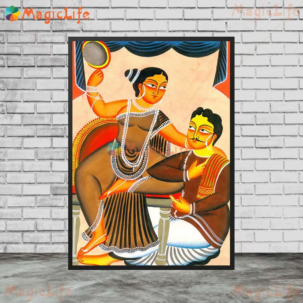 Shiva and Parvati Lover India Religion Poster Wall Pictures For Living Room Nordic Poster Wall Art Canvas Painting Unframed