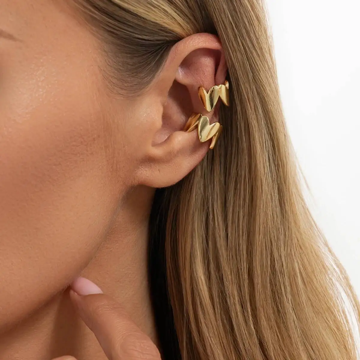 IngeSight.Z Fashion Irregular Metal Wavy Shaped Ear Clip Earrings Women Simple Gold Color Non-Piercing Ear Cuff Earring Jewelry