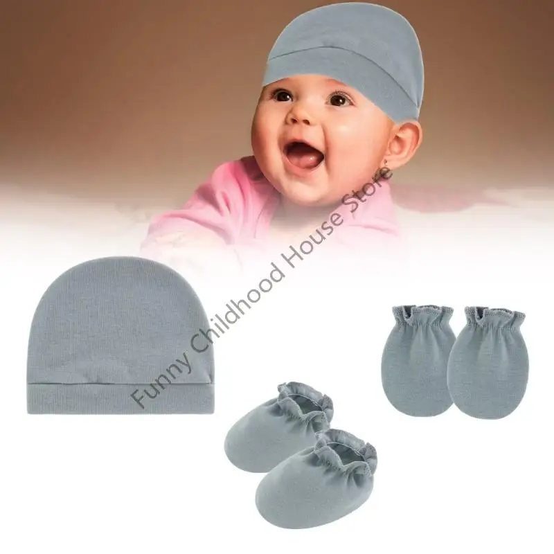 D0LA Baby Connet con guanti e stivaletti da 3 pezzi Set colori traspirato in tessuto traspirato delicato graffi pelle a