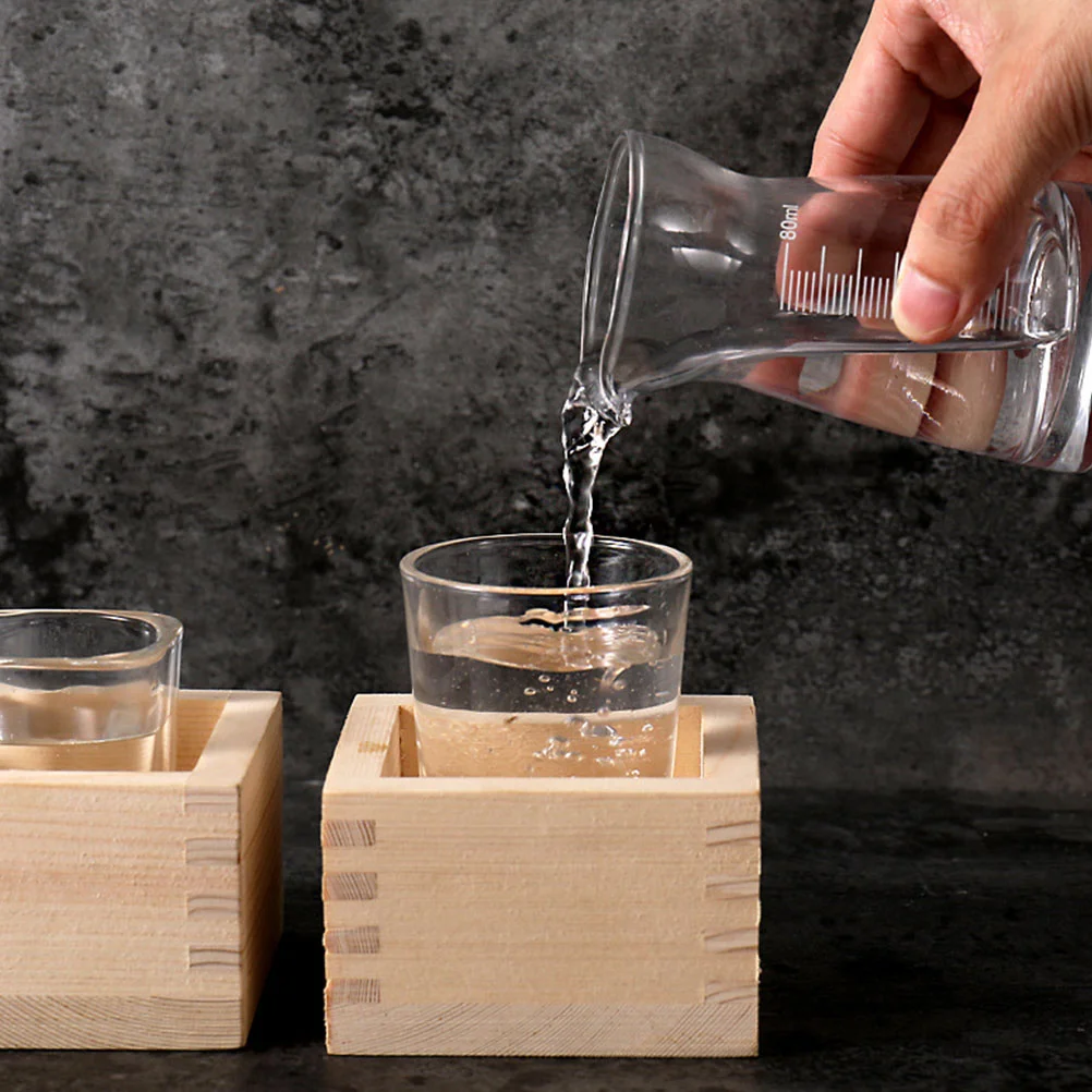 Sake แก้วแบบดั้งเดิมถ้วยชาแก้วดื่มชุดเสิร์ฟไม้ญี่ปุ่นชุดเหยือกและ