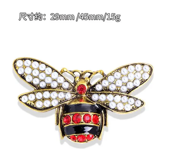 بروش النحل الماسي المرصع بالحشرات، إكسسوارات الملابس النسخة الكورية من الزيت بالتنقيط المائي، زهرة الصدر، بروش اللؤلؤ