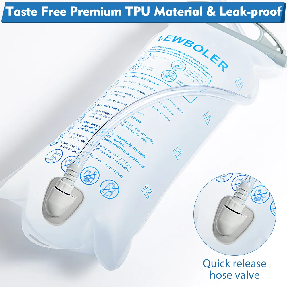 Wasserblase, Wasserreservoir, Trinkrucksack, Aufbewahrungstasche, BPA-frei, 1,5 l, 2 l, 3 l, Lauf-Trinkweste, Rucksack – Detail 10