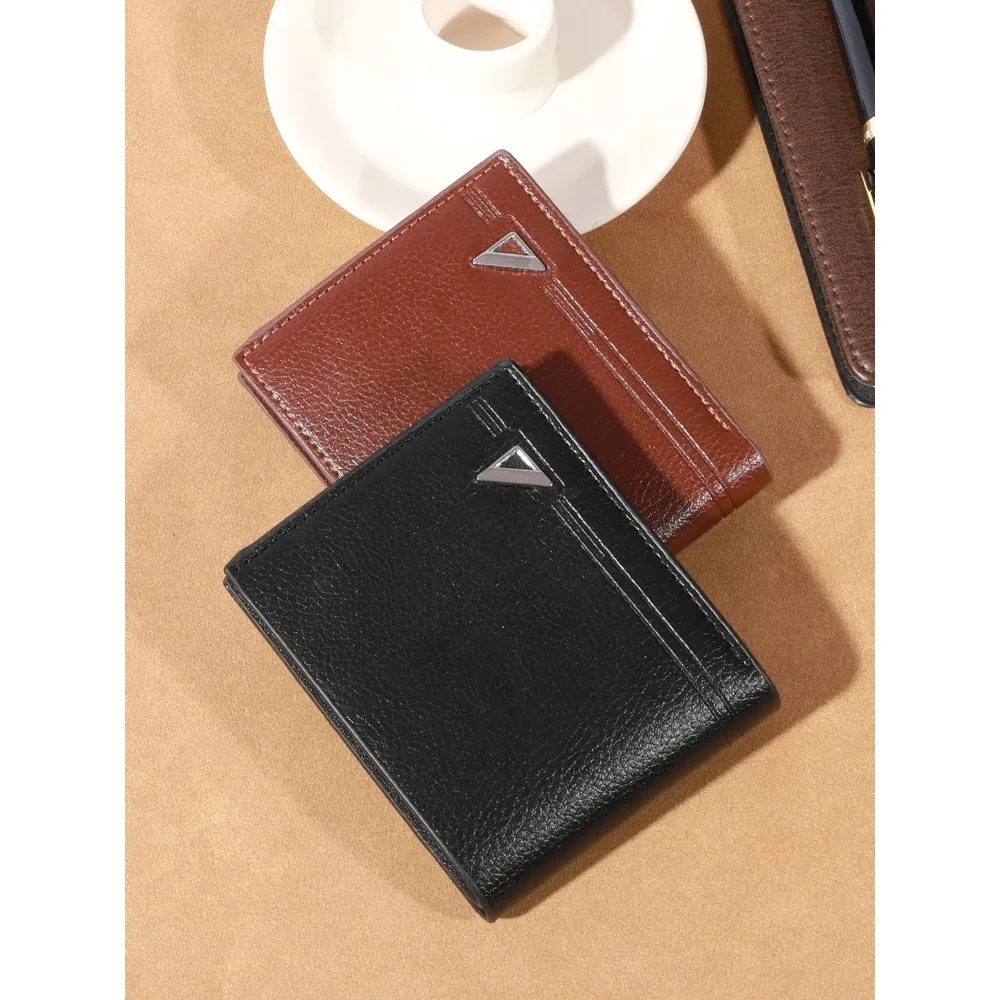 1pc Men\'s Wallet, Short Money Clip, Business Casual Horizontal PU Leather Clip, Fashion Large Capacity Soft Leather Wallet