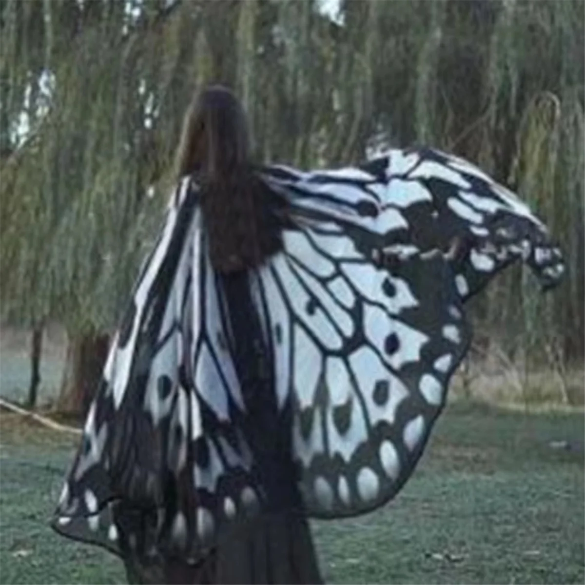 Butterfly Wing Cloak Gift Props Halloween Costumes Naughty Girl with Fairy Wing Cloak,Light Brown