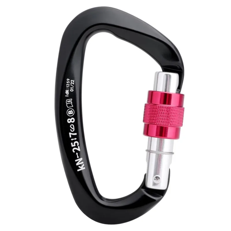 CA-K9901 25kN Type D Automatic Locking Screw Mountaineering Buckle UIAA CE Certified 7075 Aviation Aluminum Fast Delivery