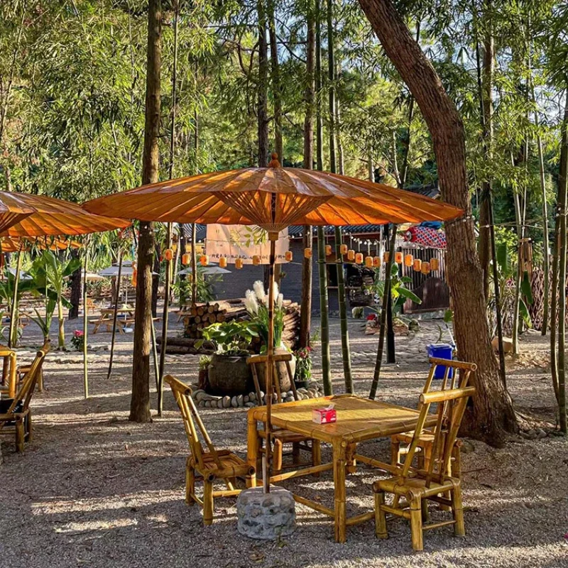 

Table and Chair Retro Courtyard Bamboo Table and Chair Bamboo Tea Table Old-Fashioned Bamboo Table Outdoor Bamboo Furniture