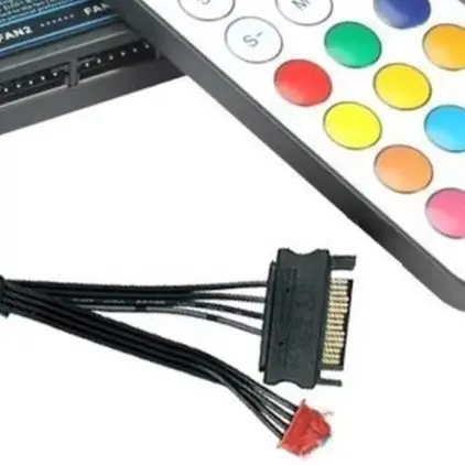 Smart RGB Fan Controller Hub With 10 Ports And 2 LED Strip Interfaces ARGB Lighting Remote Control For PC Case Cooling System