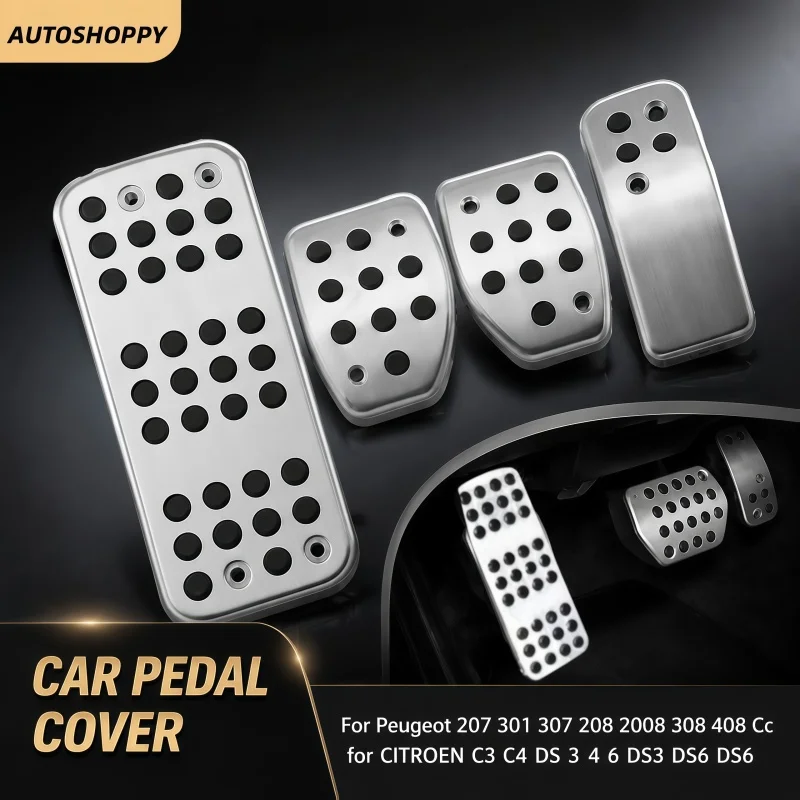 

Anti-Slip Brake Clutch Pedals Kit Cover for PEUGEOT 207 301 307 208 2008 308 408 Cc CITROEN C3 C4 DS 3 4 6 DS3 DS4 DS6