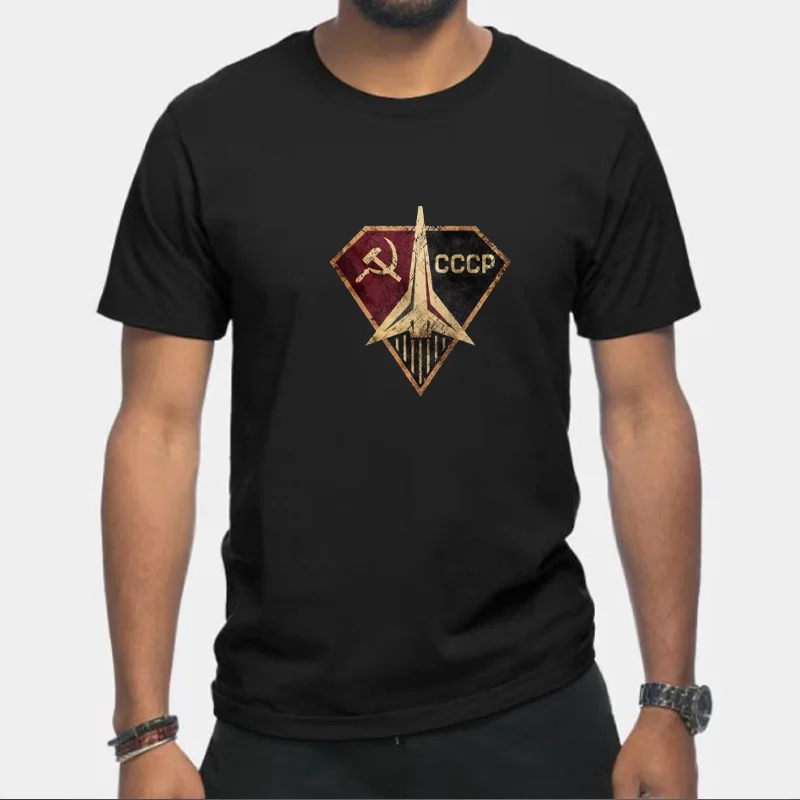 The Summer New Product Featuring Tough Guys - The Soviet Rocket CCCP Short-sleeved T-shirt Tough Guy Clothing Breathable