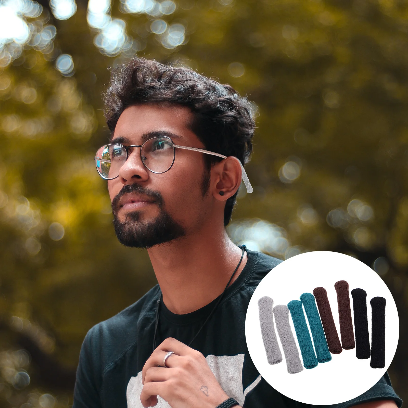 

4 Pairs Glasses Ear Cushions Anti Slip Knitting Soft Eyeglass Temple Tips Sleeve Retainer Comfort Eye Glasses Accessories