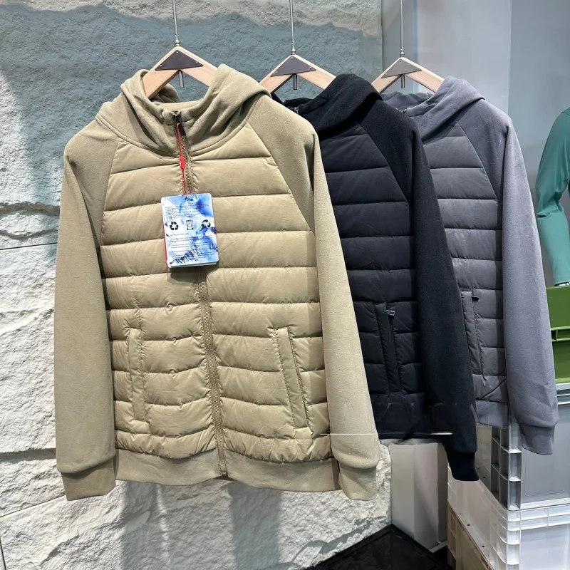 

Утепленный пуховый жилет из серии Outdoor Mountain Series с капюшоном, легкий, теплый, вязаный, с элементами пэчворка, свободного кроя, для мужчин и женщин