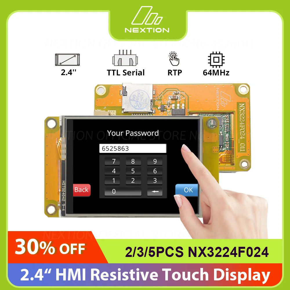 NEXTION NX3224F024 HMI Resistive Touch Display 2-5PCS Discovery Series Module Free Simulator Debug Support Assignment Operator